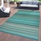 World Rug Gallery Contemporary Stripe Reversible Plastic 3'x5' Blue Outdoor Rug 6058BLUE3X5 - alternate 1